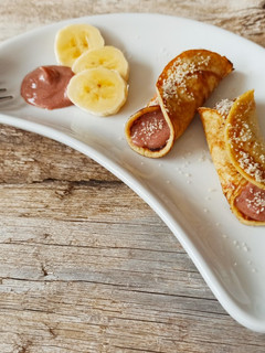 Foto principal de Tortitas de plátano con dulce de leche fit