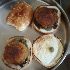 A picture of Burger (Fusion of Indian and foreign flavours).