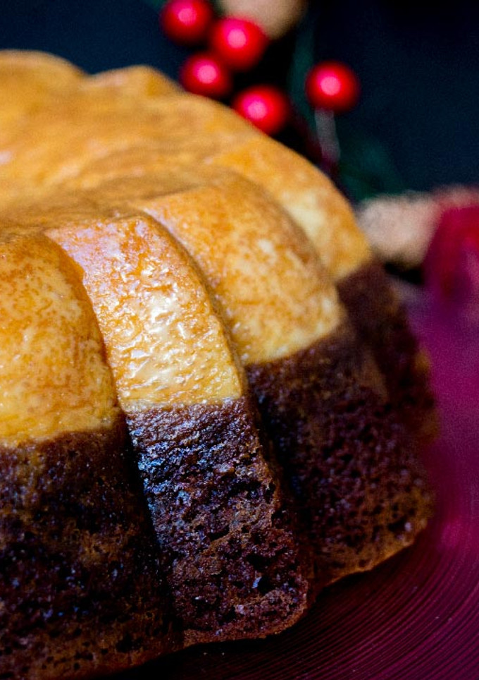 Una foto de Chocoflan
