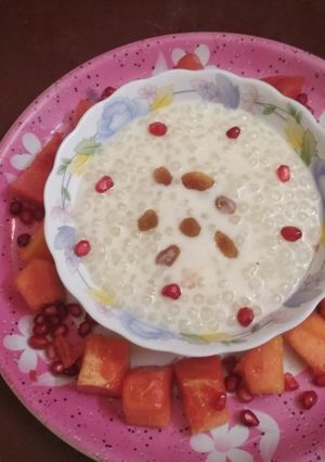 A picture of Sabbakki payasa (Sabudana kheer).