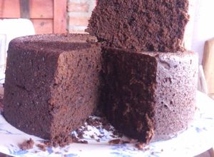 Una foto de Torta con harina de algarroba en microondas