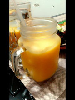 Foto resep Minuman buka puasa : Jus jeruk + red melon + nata de coco