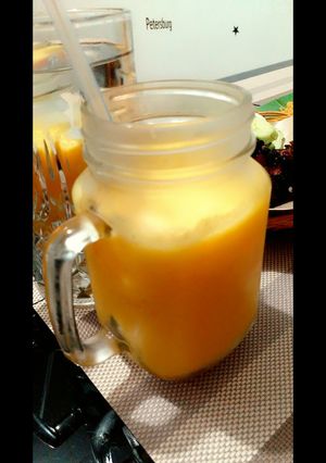 Foto resep Minuman buka puasa : Jus jeruk + red melon + nata de coco