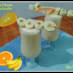 A picture of Orange and Banana Shake / Smoothie.