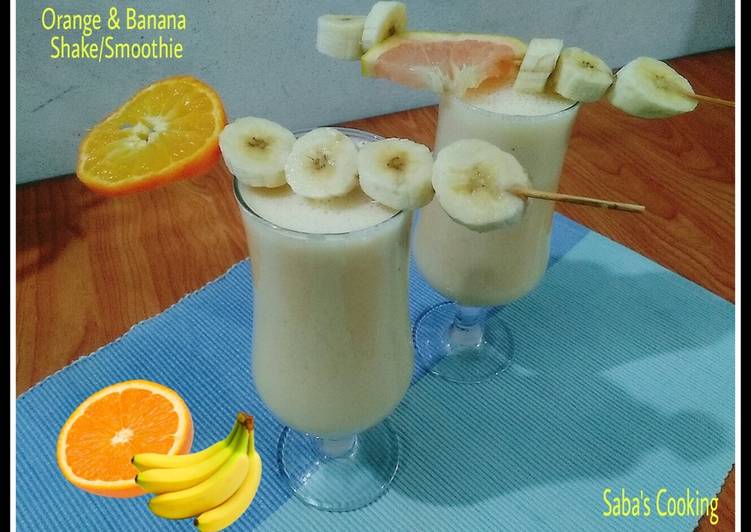 Steps to Prepare Orange and Banana Shake / Smoothie in 11 Minutes for Mom