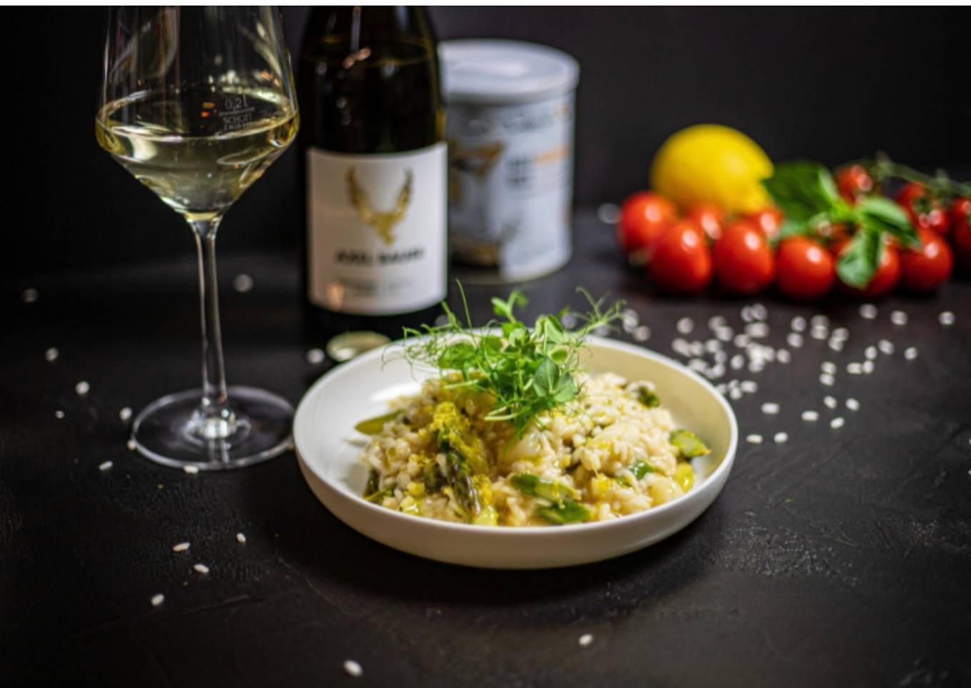 Risotto vert à la purée d'amandes
