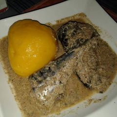 Starch with titus fish and egusi A picture of Starch with titus fish and egusi.