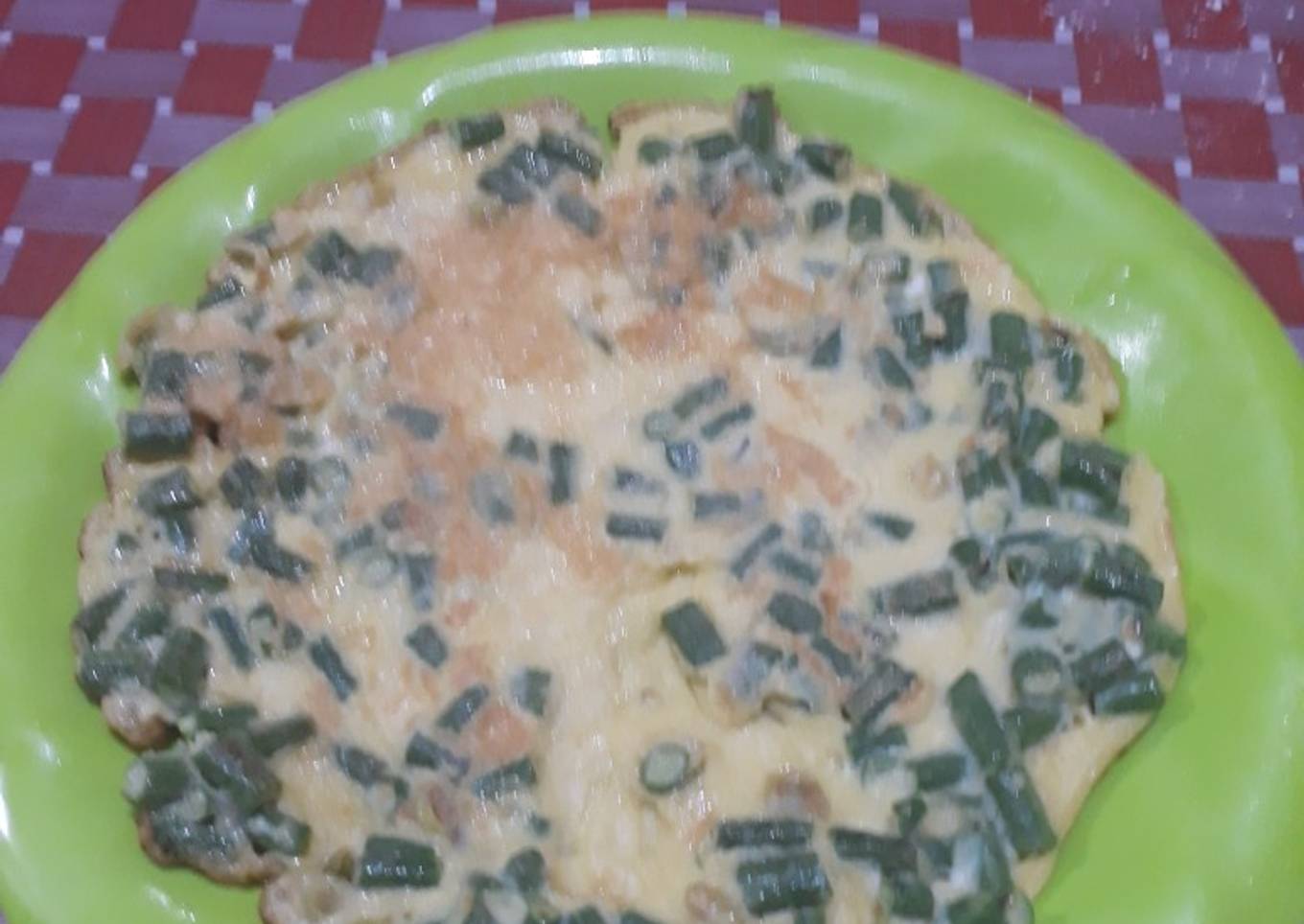 Telor goreng kacang panjang