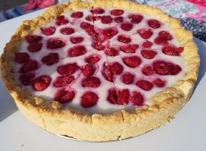Una foto de Kuchen de frambuesa
