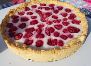 Una foto de Kuchen de frambuesa