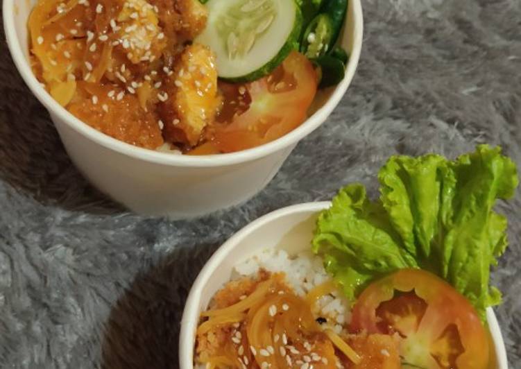 Cara Gampang Menyiapkan Rice Bowl Chiken Katsu, Sempurna