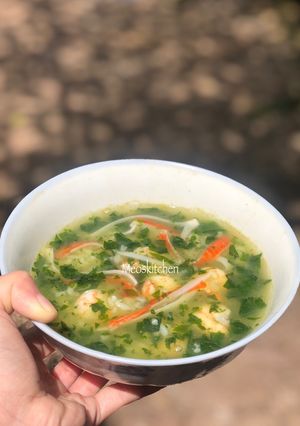 Hình của món Cháo Tôm Thanh Cua Rau Ngót.