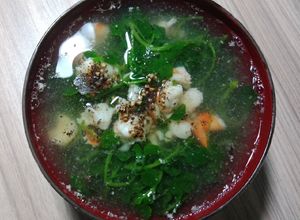 Hình của món Xà lách xoong nấu tôm tươi.