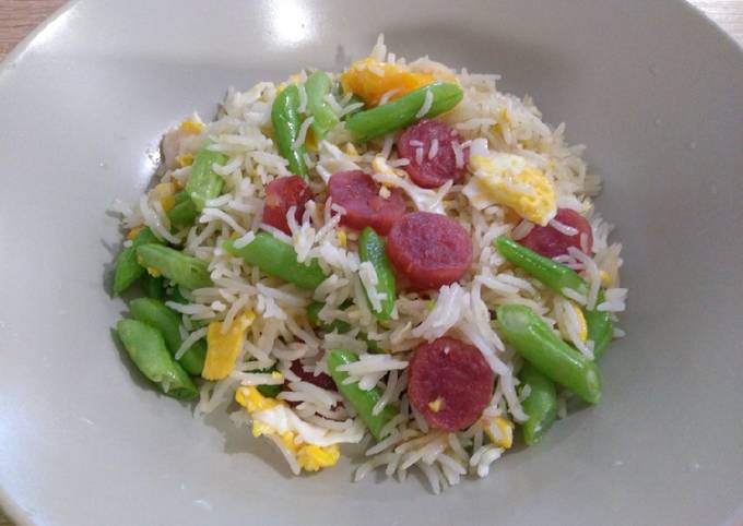 腊肠四季豆炒饭 Fried Rice with Chinese Sausage & French Beans