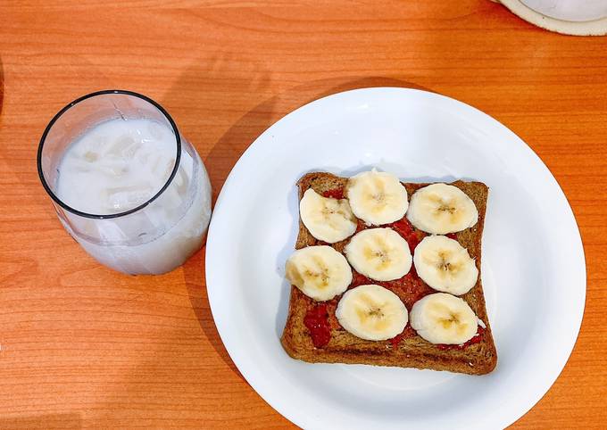 Giảm cân - bữa sáng - eat clean: Bánh mì nguyên cám chuối + sữa yến mạch (284 calo) hình đại diện món