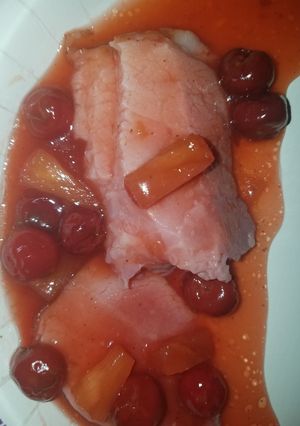 A picture of Slow Cooker Pineapple Upside Down Ham.