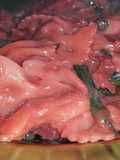 Salsa rosada y espinaca