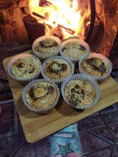 Una foto de Muffins de Banana con Coco y Dulce de leche
