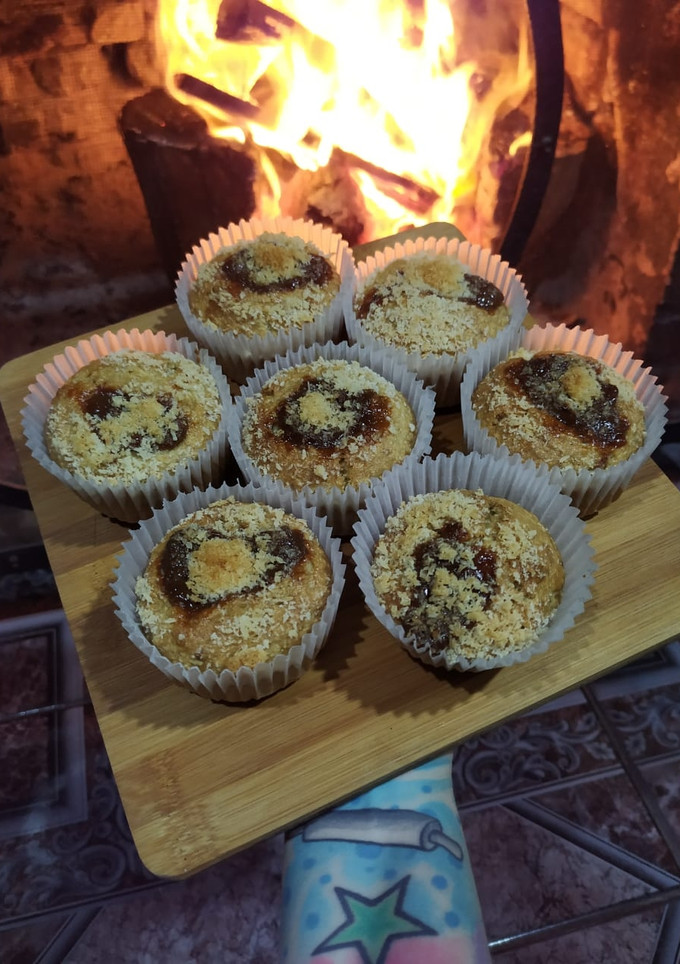 Una foto de Muffins de Banana con Coco y Dulce de leche