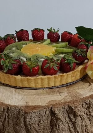 عکسی از دستور تارت میوه با کرم بادام