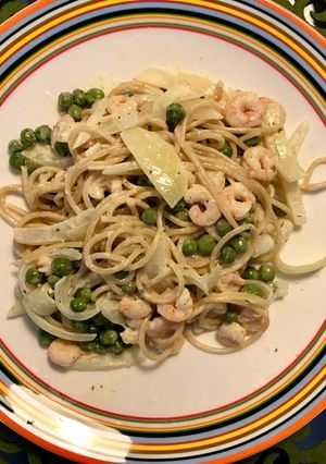 A picture of Lemony prawns.