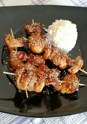 Foto di Spiedini di pollo in salsa teriaki