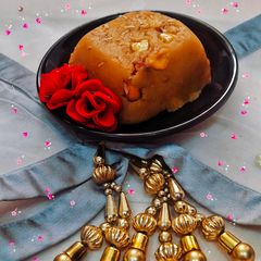 A picture of Jaggery Wheat Flour Halwa.
