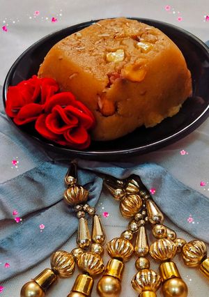 A picture of Jaggery Wheat Flour Halwa.