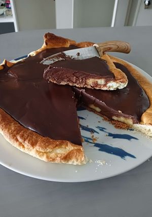 Une photo de Tarte banane chocolat