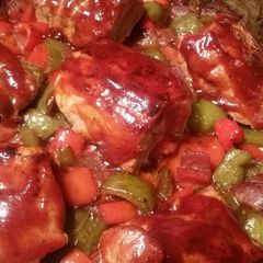 A picture of BBQ Pork Tenderloin & Peppers.