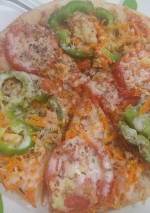 A picture of Dhokla veggies Pizza.