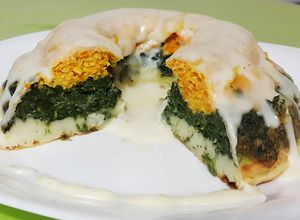 Una foto de Budín de Verduras Tricolor (zanahoria, acelga, papa)