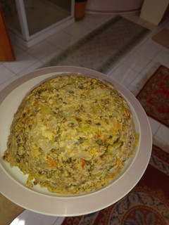 A picture of Bonduelle Cereali with Eggs, Vegan Cheese and Onions.