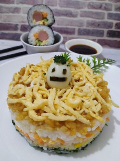 Foto resep Japanese Sushi Cake - Variasi Sayur 🍣
