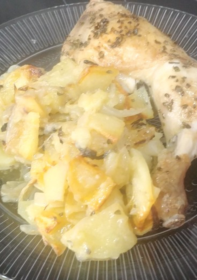 Una foto de Contramuslos al horno fácil, pocos ingredientes y delicioso