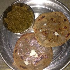 Bajre ki roti sarson ka saag A picture of Bajre ki roti sarson ka saag.