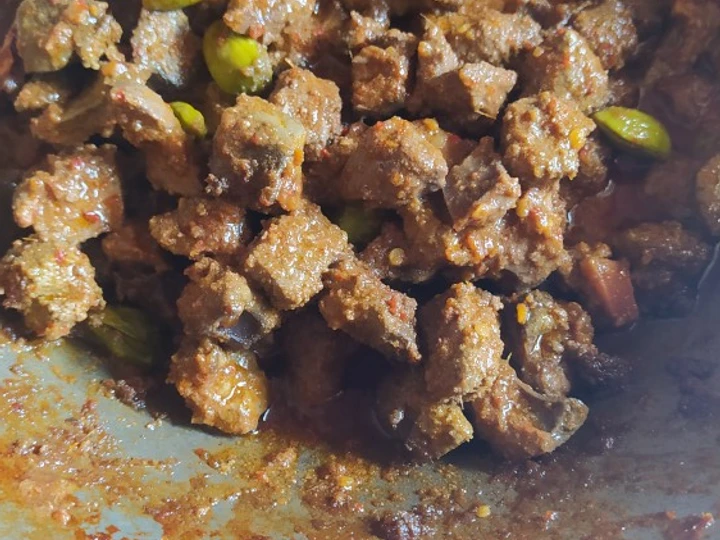 Easy Steps to Prepare Recipes Sambel goreng ati sapi pete the  Makes Drooling Tasty.