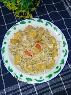 Foto resep Oseng Kecambah Tahu Kering