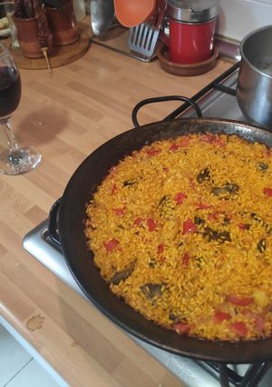Una foto de Paella marisco