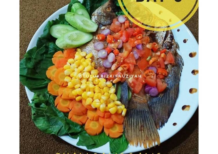Langkah Mudah untuk Menyiapkan 8. Ikan panggang sambal dabu² &amp; sayur (Edisi diet) Anti Gagal