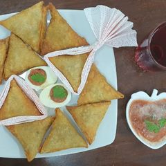 A picture of Egg Samosas.
