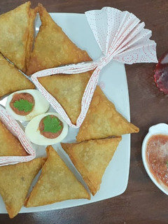 A picture of Egg Samosas.