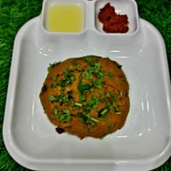 A picture of Jau or Bajri Flour Khichu.