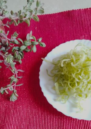 A picture of Lauki ka Lachcha in Kewda flavour.