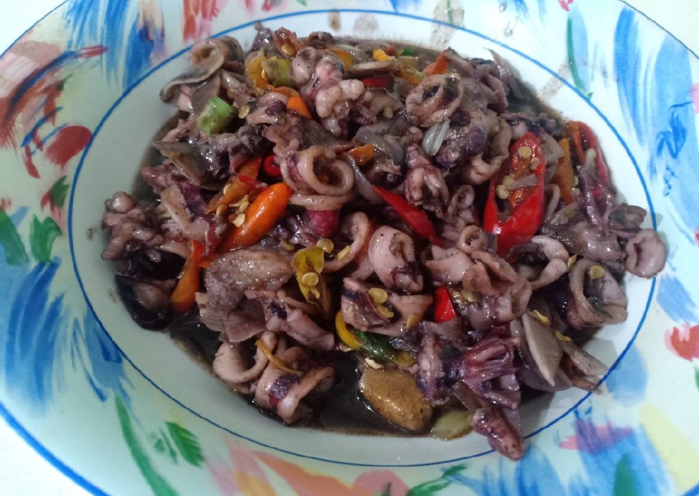 Oseng Sotong Hitam Merkon