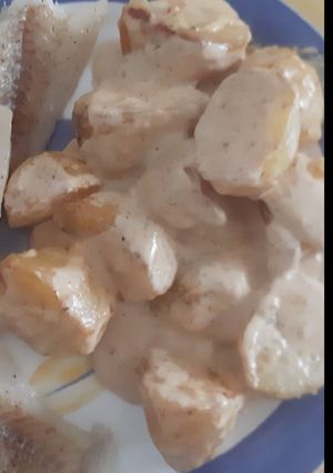 صورة لوصفة بطاطا في الفرن بكريمة الطبخ