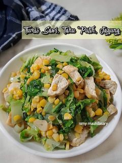 Foto resep Tumis Sawi, Tahu Putih, Jagung
