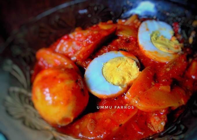 Standar Resep termudah membuat Telur balado kentang  lezat