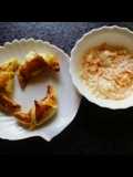 Cheesy mini croissants with coleslow salad