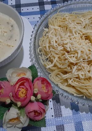 Foto resep Spaghetti saos keju jamur daging sapi makyus